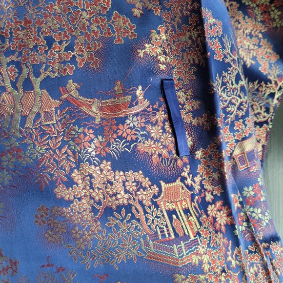 NWT Longevity Asian embroidered blue robe, size 48 XL - Picture 14 of 14
